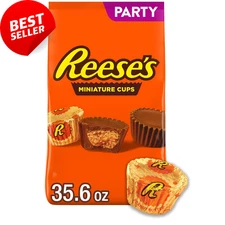 Miniatures Milk Chocolate Peanut Butter Cups, Candy Party Pack, 35.6 Oz