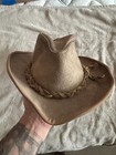 Vintage Henschel Skullys Brown Suede Leather Cowboy Hat with Braided Band — photo 2