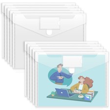 Sooez 10 Pack Plastic Envelopes File Folders, Clear Folder for Document