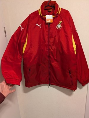 neu Puma Africa Coach Jacket Ghana Fussball Trainer Rot Gr. XXL gefüttert Sport