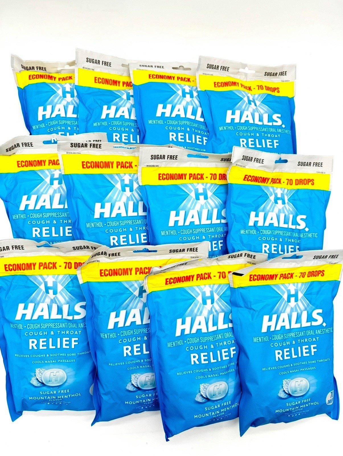 Halls Mountain Menthol Economy 70 Drops Pack Of 12 EXP 03/06/26