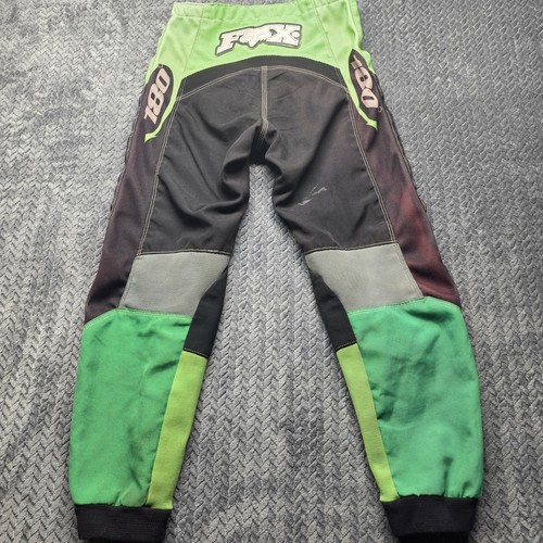 Pantalones de motocross Fox Racing 180 de colección para hombre 28 XS/S negro verde Y2K MX hechos en Taiwain - Imagen 10 de 19
