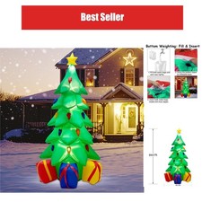 7 FT Inflatable Christmas Tree with 3 Gift Boxes, LED Yard Decoration