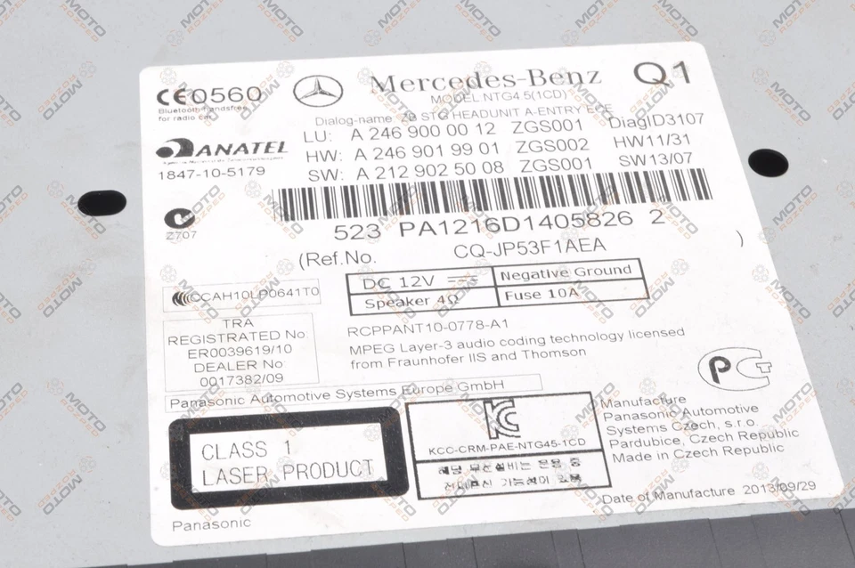 MERCEDES CLASSE A W176 A180 1.5 CDI 109CH Radio Autoradio A2469000012 - Photo 3/4