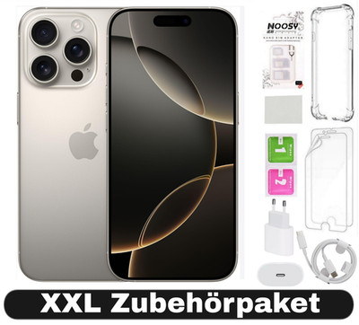 Apple iPhone 16 Pro - 256 GB - Titan Natur- XXL Set - Zustand: WIE NEU