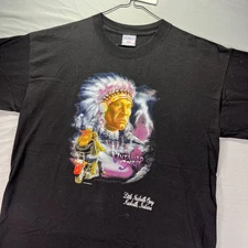 Vintage Untamed Spirit Shirt Men XL Motorcycle Native American USA All Sport 90s