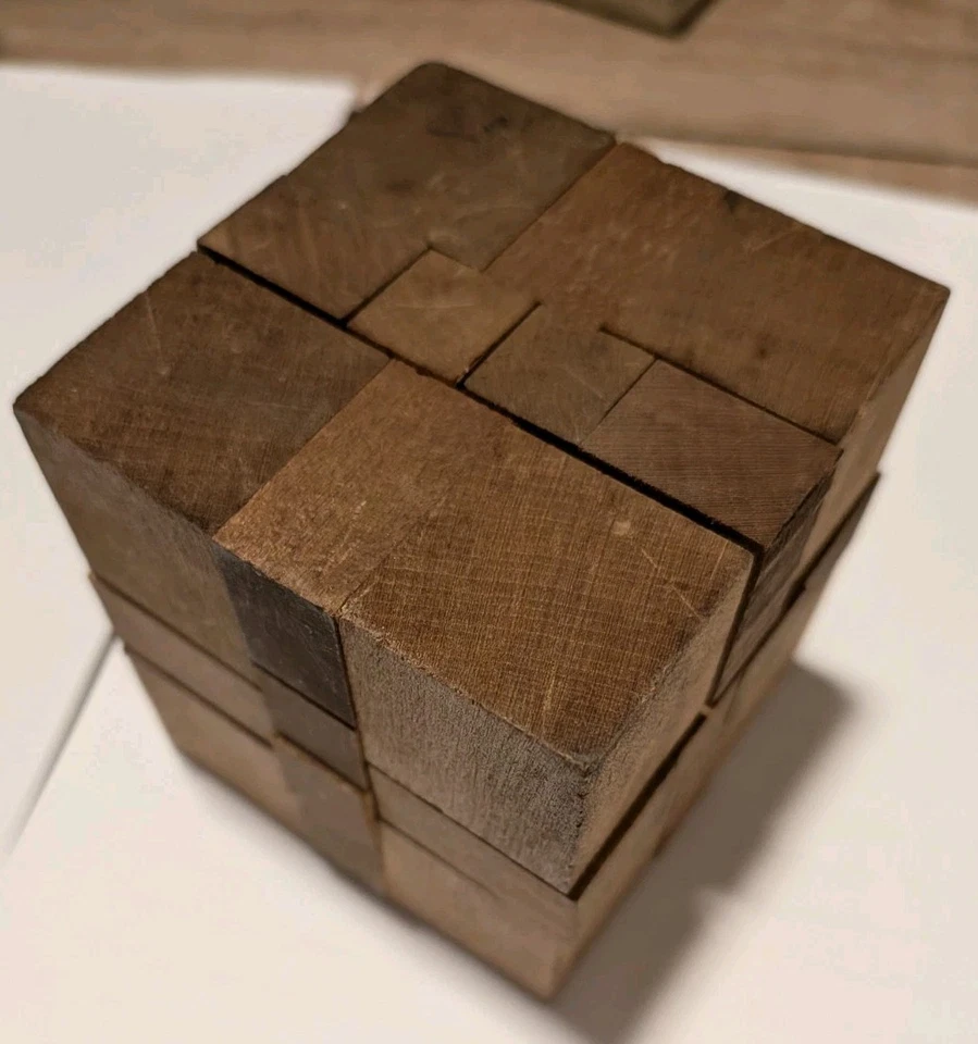 Mid-Century Modern Japanese Wood Kumiki Puzzles Made In Japan (Lot Of 3) - Image 3 of 4