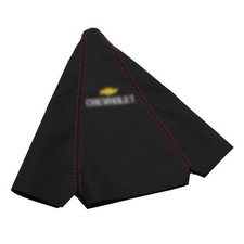 Shift Knob Shifter Boot Cover Universal Gear Black Suede Red Stitch