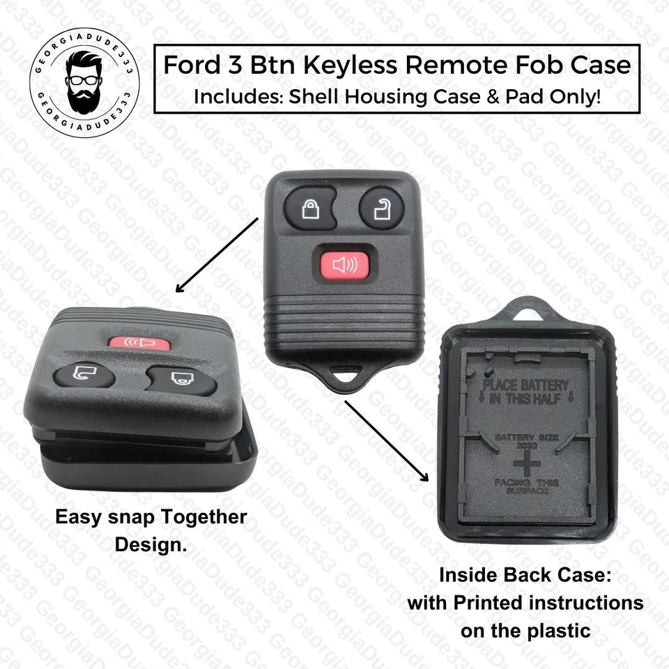 (1) Ford Windstar 1999-200 repuesto 3 botones mando a distancia llavero carcasa estuche Foto 3 de 4