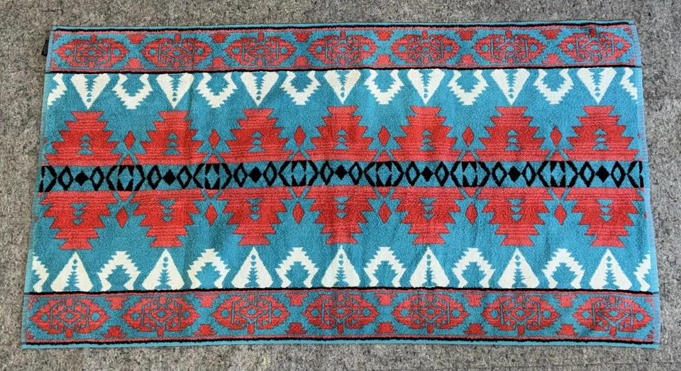 Ralph Lauren банное полотенце Southwest Aztec узор 100% хлопок сделано в США бирюзовый - Изображение 2 из 4