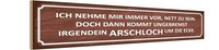 Holzschild 10X46 Cm Ich Immer Nett Doch Arschloch Spruch Zitat Deko Geschenk Hol