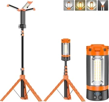 12000Mah Camping Light with Stand, Rechargeable Work Light, 10000 Lumen Dimmable