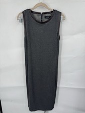 Lauren Ralph Lauren Black Label Dress Women Large Grey Equestrian Western Belted