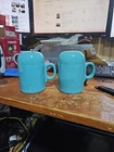 Green Turquoise Fiesta Ware Homer Laughlin Stove/Range Top Large Salt & Pepper