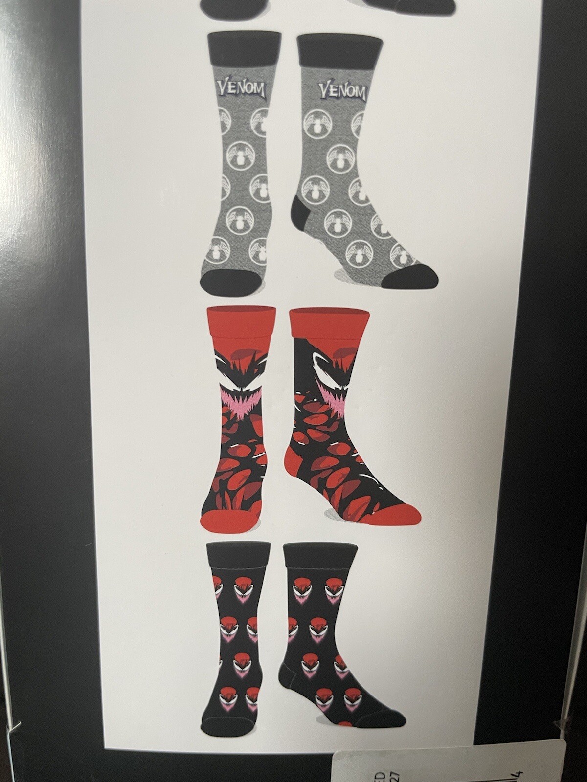 Marvel Spiderman Venom Men's Crew Socks 6-Pair Size 8-12 Casual Comic image 5