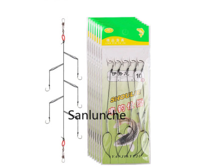 5Pack Fishhooks Rigs 5 Hooks Swivel Fishing Tackle Baits Single Hook Combination