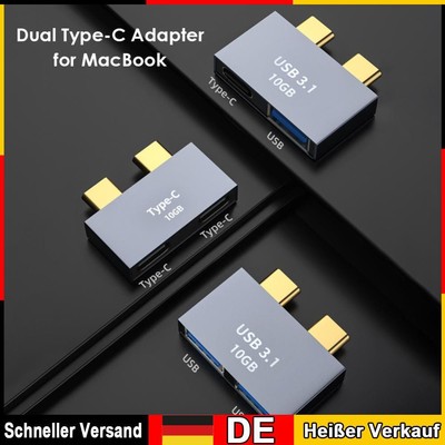 USB C HUB Dockingstation für MacBook Thunderbolt 3 Dual Type-C Adapter