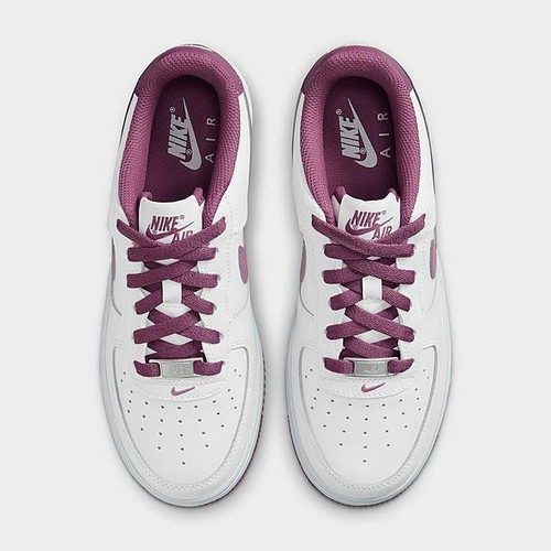 Original Nike Air Force 1 weiß hell bordeaux DH9600 101 GS Größe Y / Damen - Bild 2 von 4