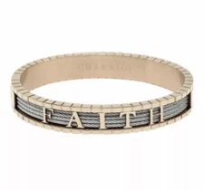 Charriol " Faith " Bangle Bracelet 04-102-1139-17FA ~ Rose Gold ~ Size Large