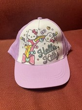 Hello Kitty Adjustable Baseball Cap Hat Youth Rainbow Slide, Light Purple
