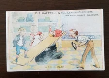Vintage Antique Victorian Trade Card F.E. Hartwell in company Danbury Connect