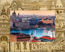 Budapest Laser Engraved Wood Picture Frame Landscape (4 x 6)