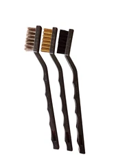 3pc Mini Wire Brush Set, Stainless Steel Brass & Nylon to remove paint and rust