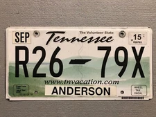 TENNESSEE LICENSE PLATE ROLLING HILLS WWW.TNVACATION.COM RANDOM LETTERS/NUMBERS