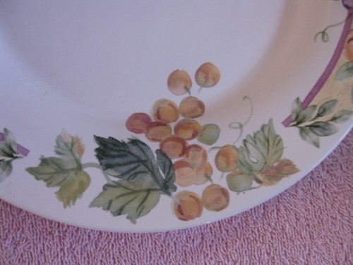PFALTZGRAFF, 2 OBSTGARTENPLATTEN 14" X 10" HANDBEMALTE TRAUBEN & PFIRSICHE, NICHT MEHR ERHÄLTLICH - Bild 8 von 14