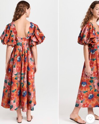 Farm Rio Marias Floral Cut Out Midi Dress Size XXS NWT  | eBay