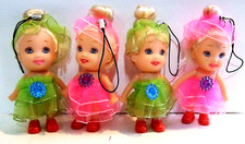 Lot of 4 Plastic Dolls For Phone, Purse, Backpack Charm Strap - NWOT  8 