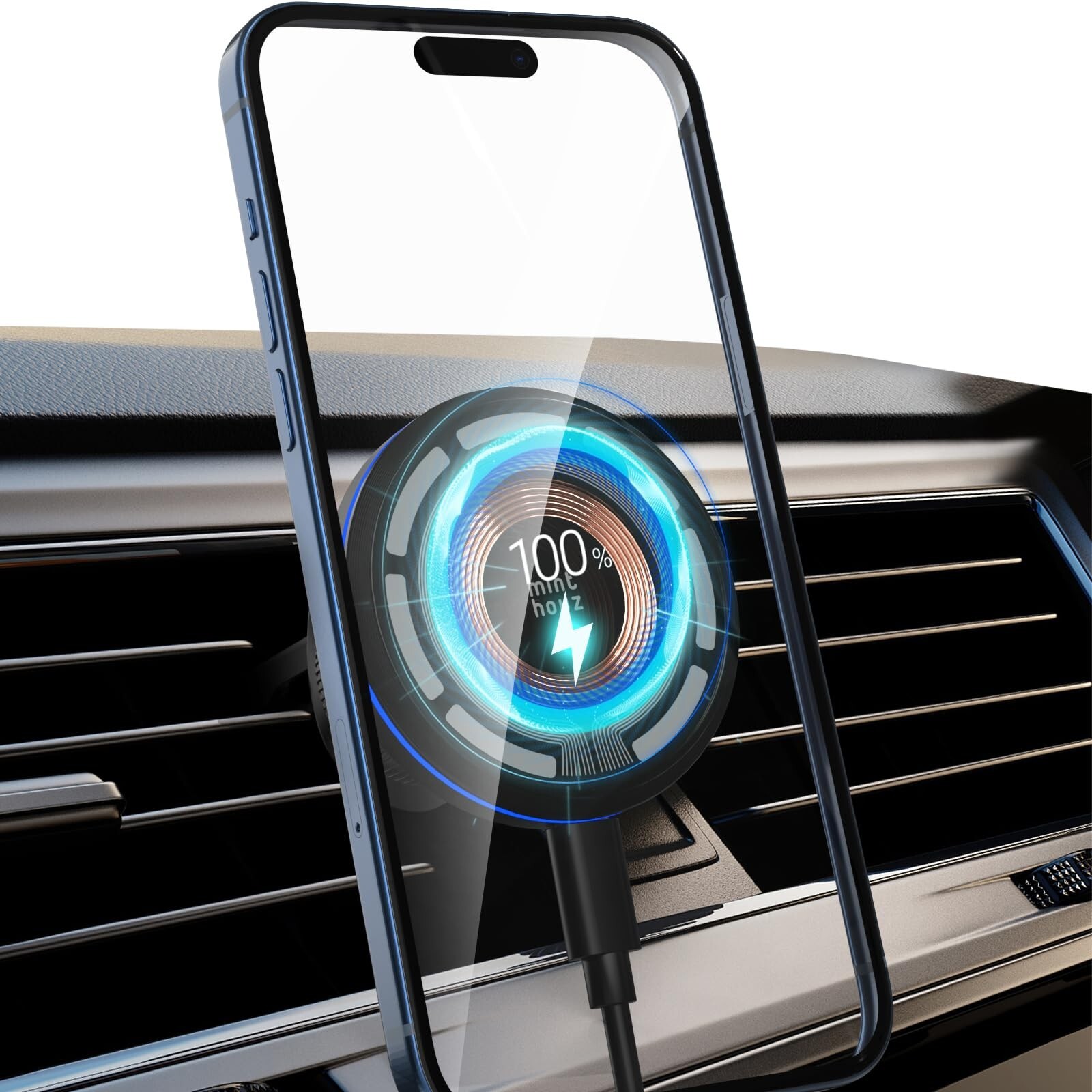 Minthouz 15W Magsafe Magnetic Wireless Car Charger Fast Charging Mount