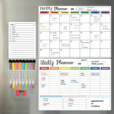 Magnetic Dry Erase Calendar Whiteboard Set 3-Pack for Fridge, Wall, and Refrig