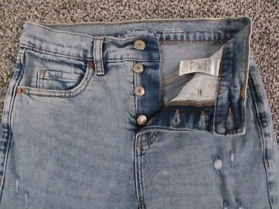 Old Navy Jeans Womens 0 Blue Denim Sky Hi Straight Extra High Rise Retro 26x27