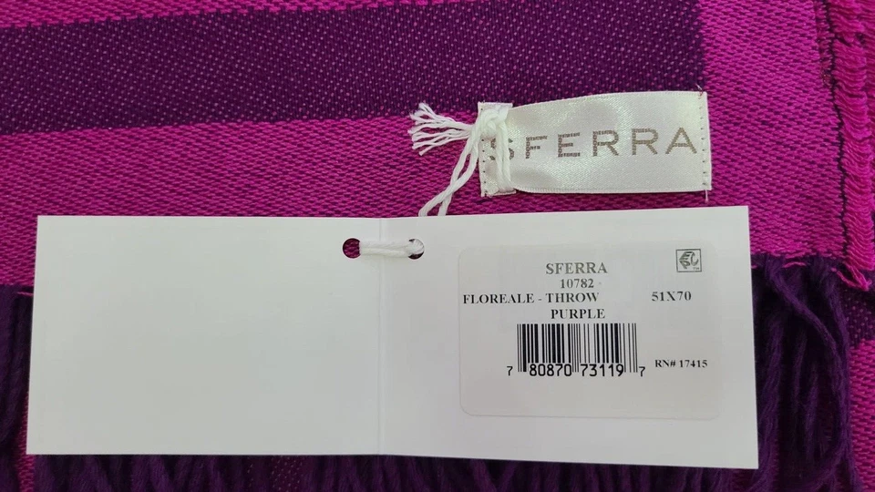 Mezcla de seda de lana púrpura Sferra Floreale Throw Foto 4 de 4
