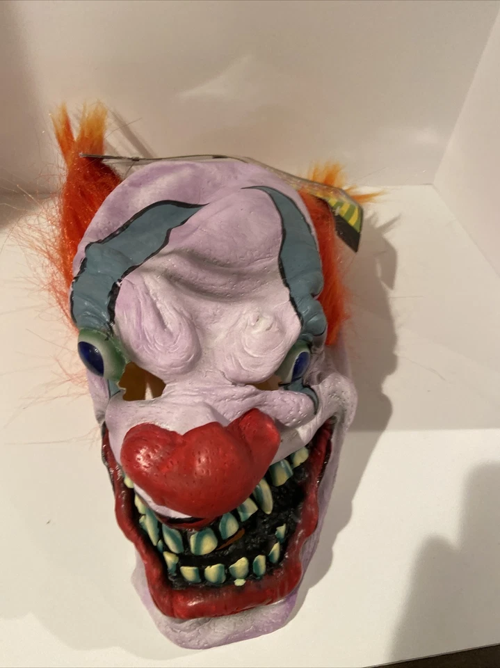 CLOWN OVERHEAD MASK WITH HAIR  HALLOWEEN MASK FOR ADULT ADULT - Image 2 of 4