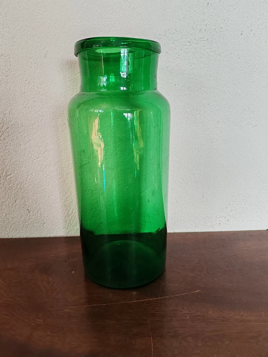 4 ANCIENS FLACONS D'apothicaire / Pharmacie En Verre Et A Bouchons