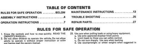 Sears GT 18 Twin 6 Speed Garden Tractor 917.255910 OWNER'S MANUAL - Picture 3 of 3