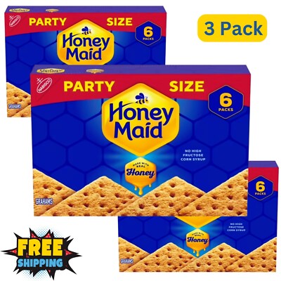 Honey Maid Graham Crackers, Party Size, 28.8 oz Box 6 pack in it