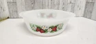 Glasbake Summer Strawberries  Milk Glass Casserole Oven Dish Vintage