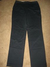 Womens Navy LANDS END Midrise Straight Leg Stretch Khakis Pants 6