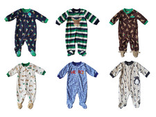  NWT- CARTER'S - BABY BOY'S FLEECE SLEEP AND PLAY - SIZE: NB - 6-9M