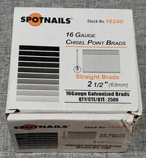 Spotnails 16240 Galvanized -316 2-1/2 in. 316 16 Gauge Brads, 2,500/Box