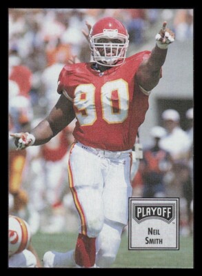 2 Neil Smith Football Cards #11 147 1993 Playoff Tekchrome 1990 Pro Set Chiefs