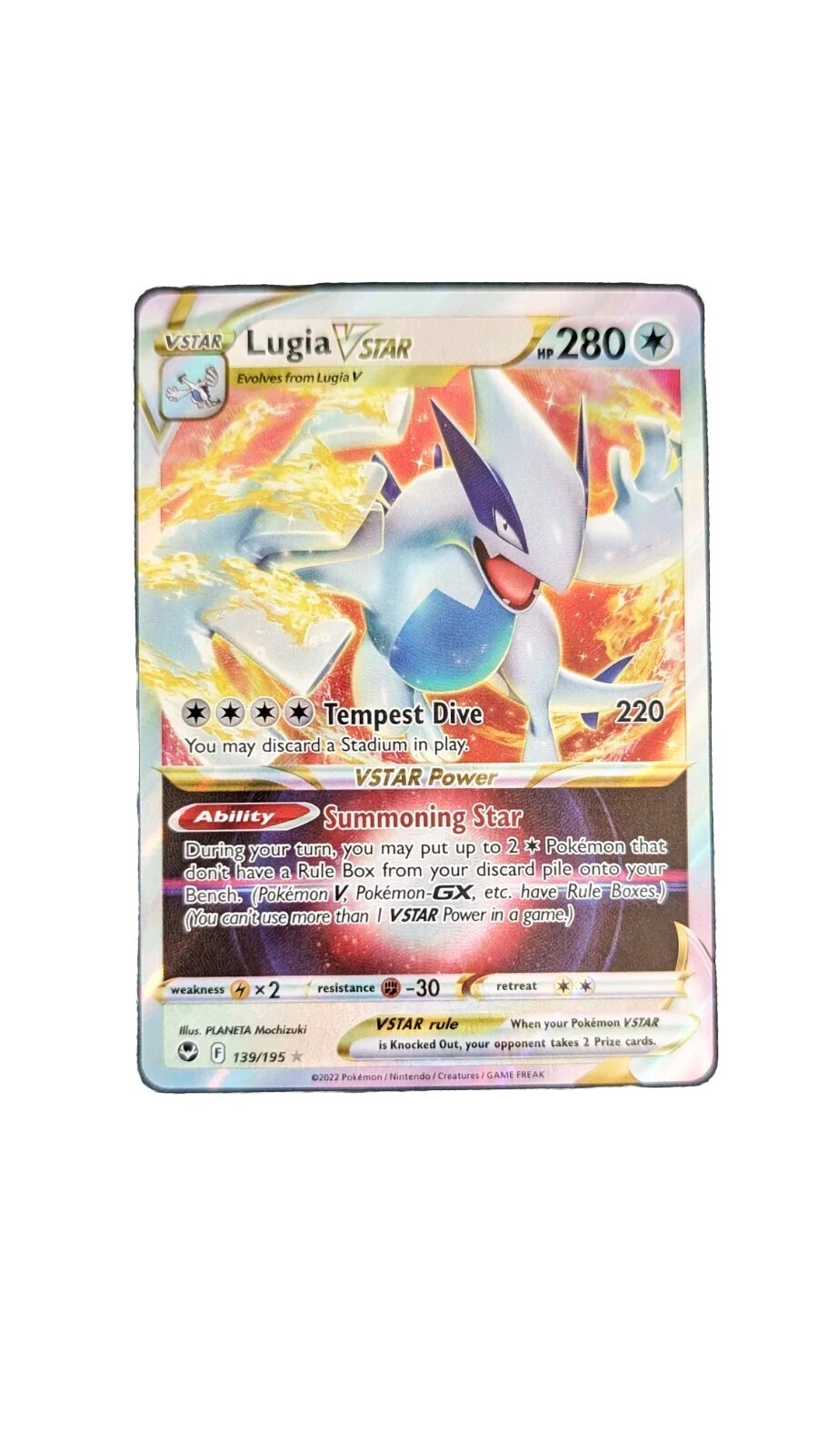 Pokémon TCG Lugia VSTAR 139/195 Silver Tempest Ultra Rare Holo NM 2022