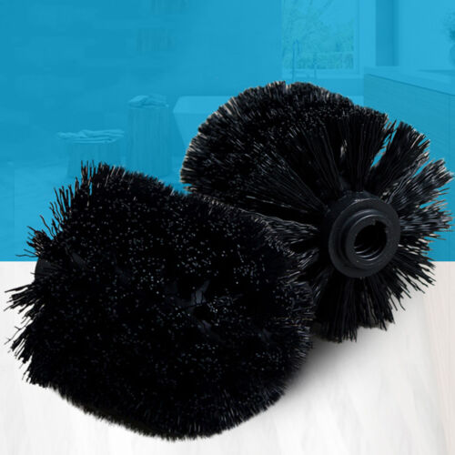 2PCS Universal Replacement Toilet Bowl Brush Head Easy Screw-On Design Black