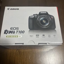 Canon EOS Rebel T100 Digital SLR DSLR Camera 18MP EF-S 18-55 III Kit