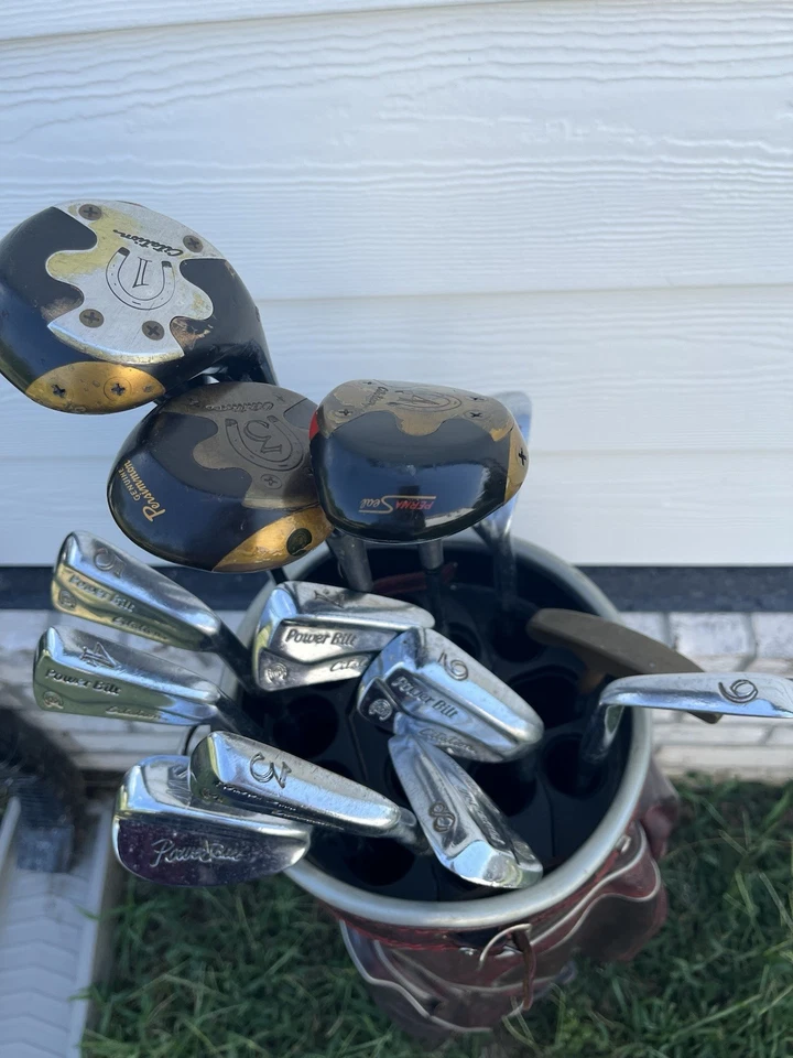 Vintage Lot of Power Bilt Golf Clubs With Leather MacGregor Golf Bag & Golf Ball - Image 4 of 4