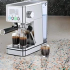 Lertin Espresso Machine, Stainless, Compact, Milk Frother, Touch Screen -Silver