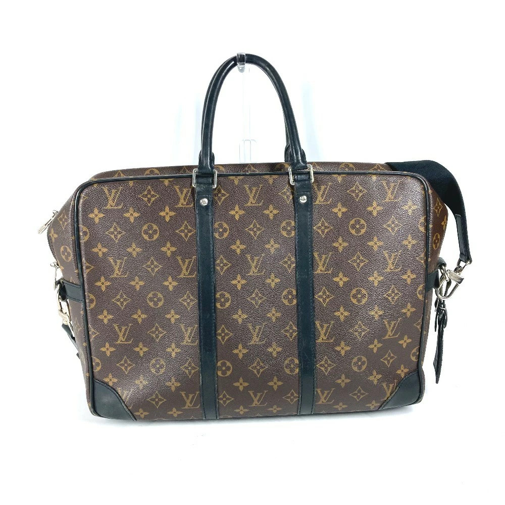 LOUIS VUITTON M40224 Monogram Macassar Porte Documents Voyage GM PDV 2WAY Bag Sh